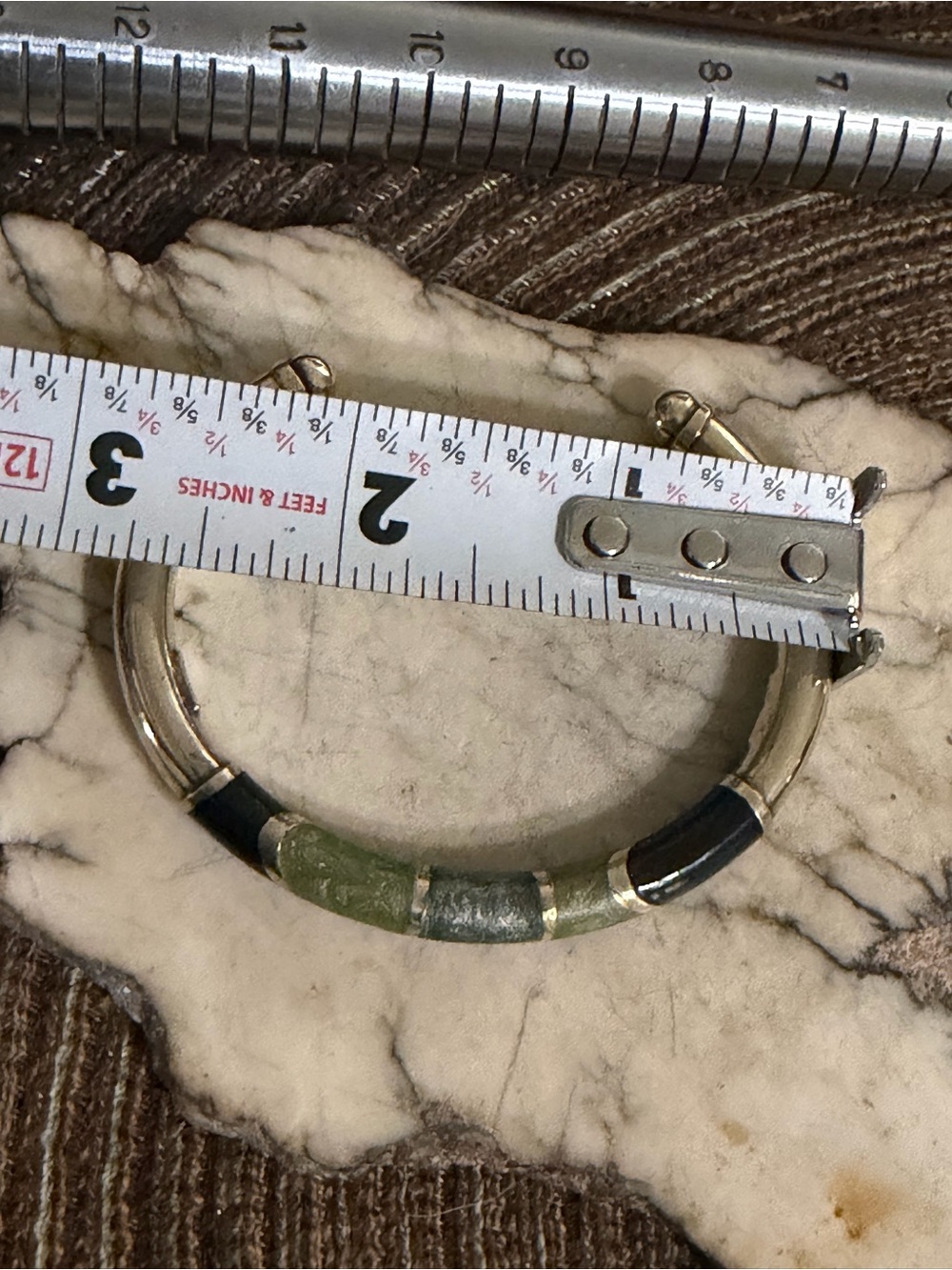 Vintage Gaston Lebo 226 Arrezo .925 sterling silver and enamel cuff bracelet